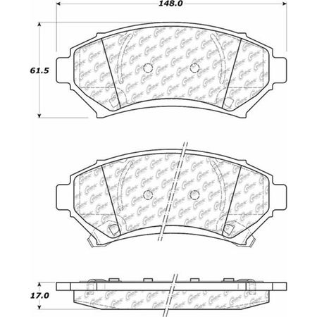 Centric Parts Posi-Quiet Metallic Pad, 104.06990 104.06990